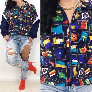 True Vintage Windbreaker Zip Up Jacket Size Large